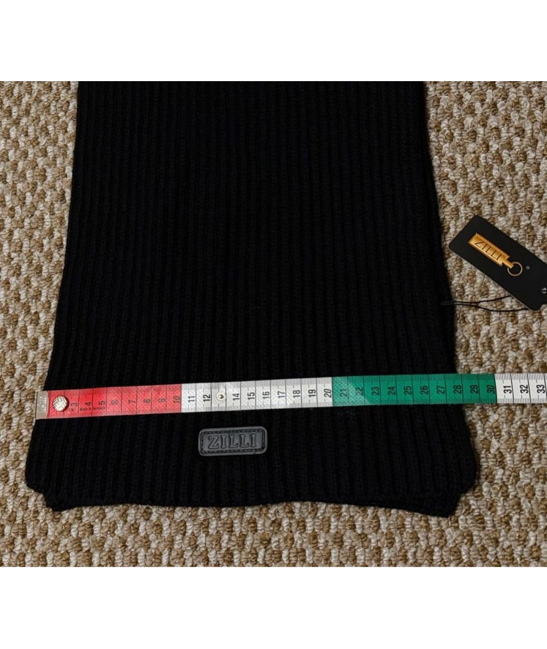 ZILLI Черный шерстяной шарф, фото 8