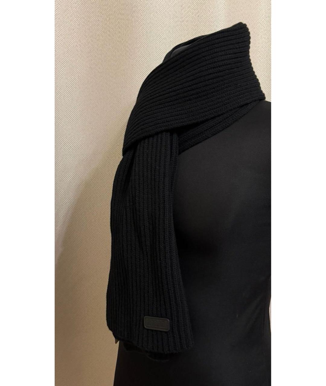 ZILLI Черный шерстяной шарф, фото 3