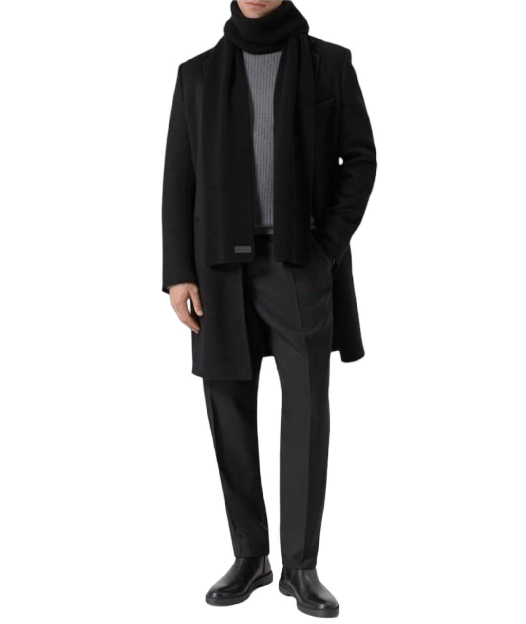 ZILLI Черный шерстяной шарф, фото 2