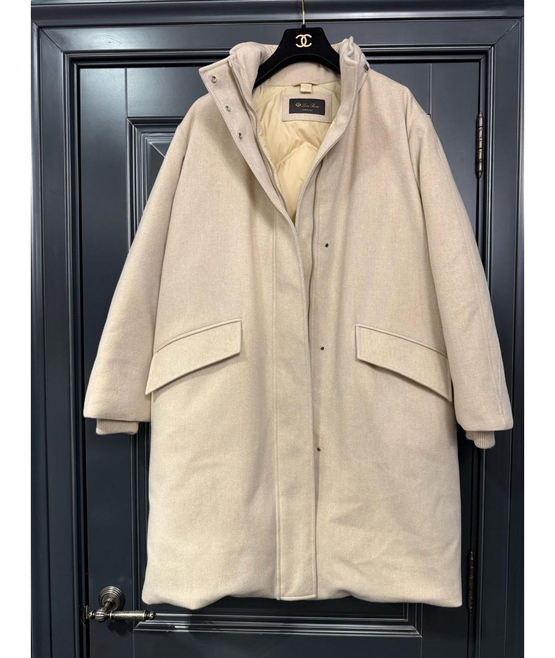 LORO PIANA Бежевый кашемировый пуховик, фото 2