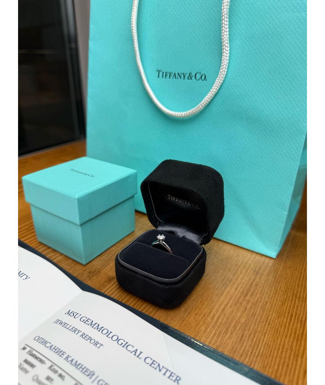 TIFFANY&CO Белое платиновое кольцо, фото 3