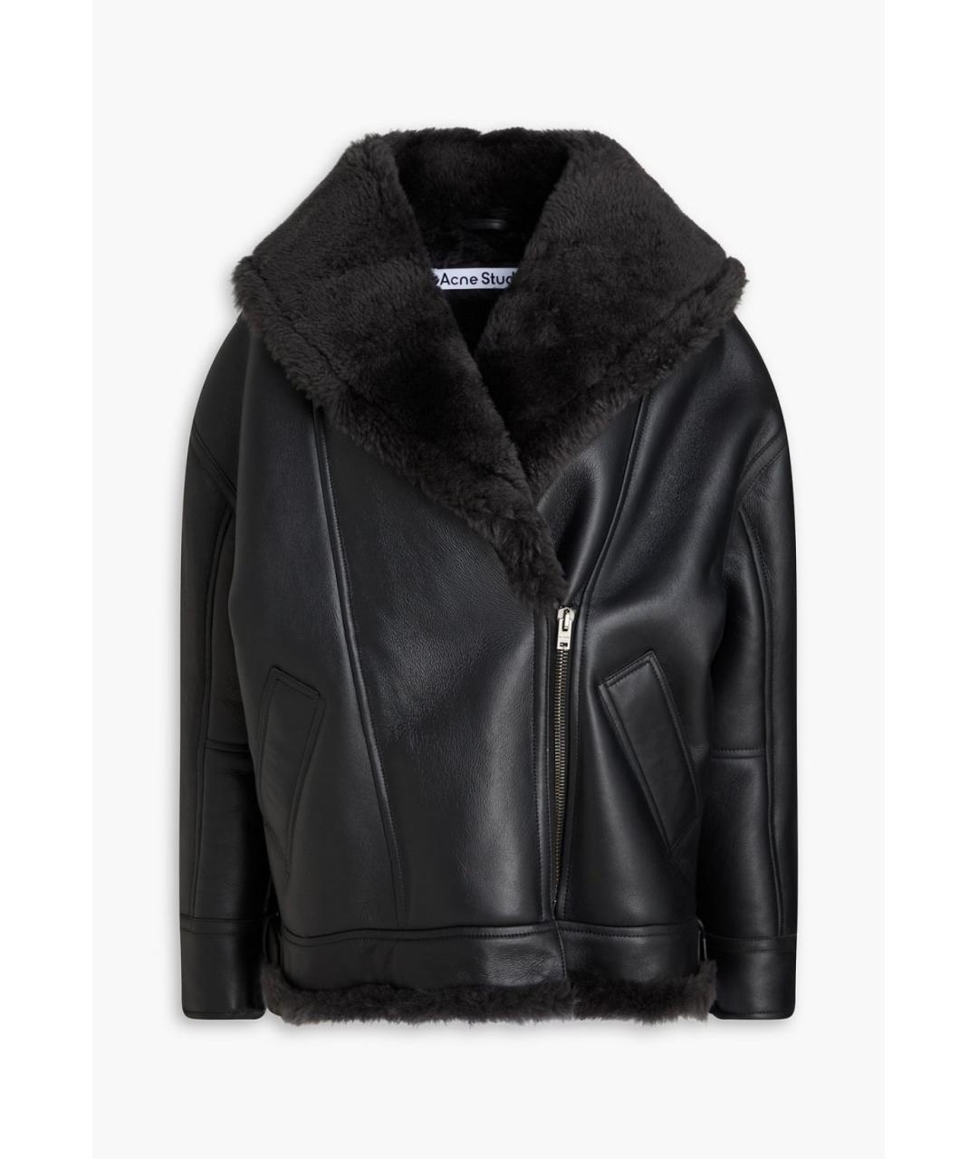 ACNE STUDIOS Черная кожаная дубленка, фото 4