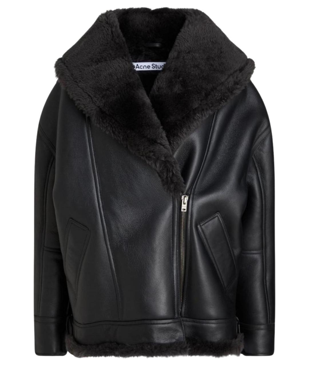 ACNE STUDIOS Черная кожаная дубленка, фото 1