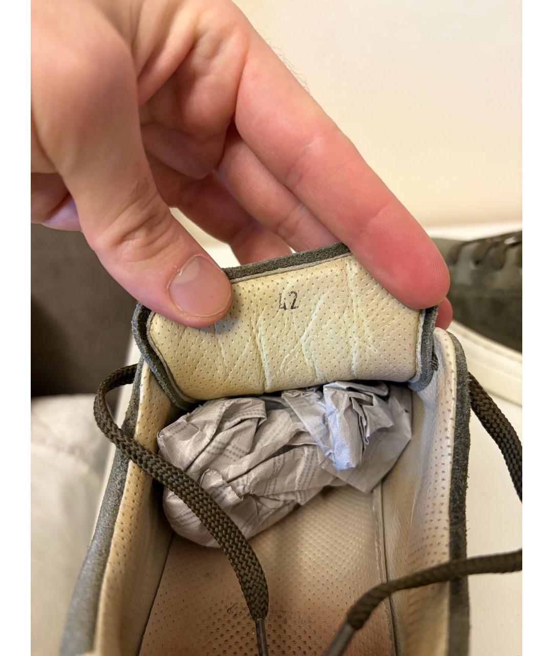 BRUNELLO CUCINELLI Зеленые замшевые низкие кроссовки / кеды, фото 3