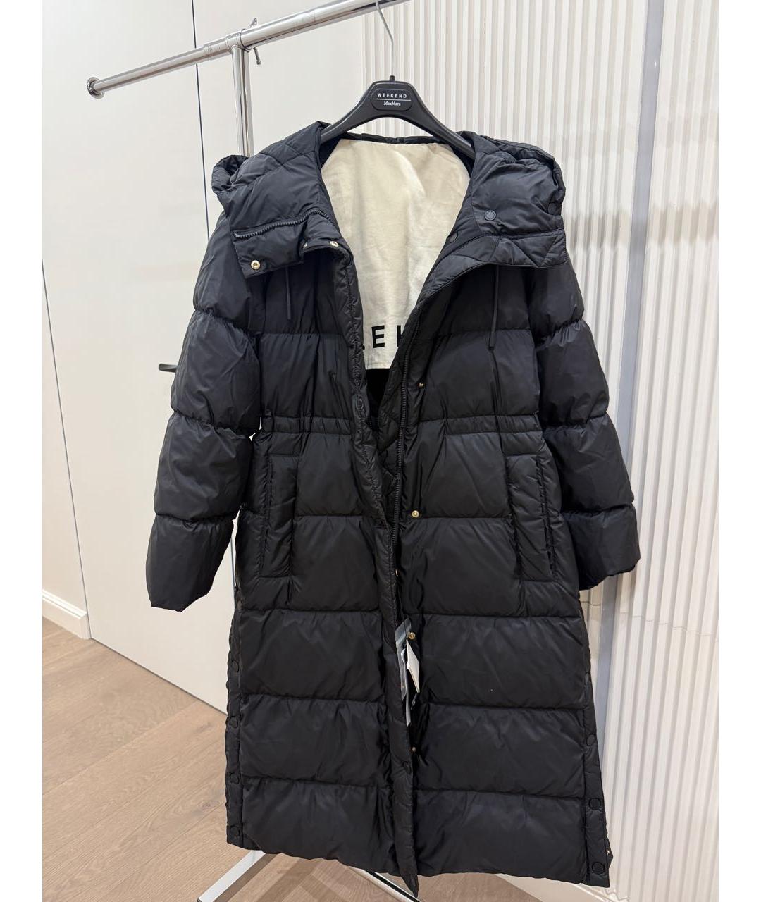 WEEKEND MAX MARA Черный полиэстеровый пуховик, фото 4