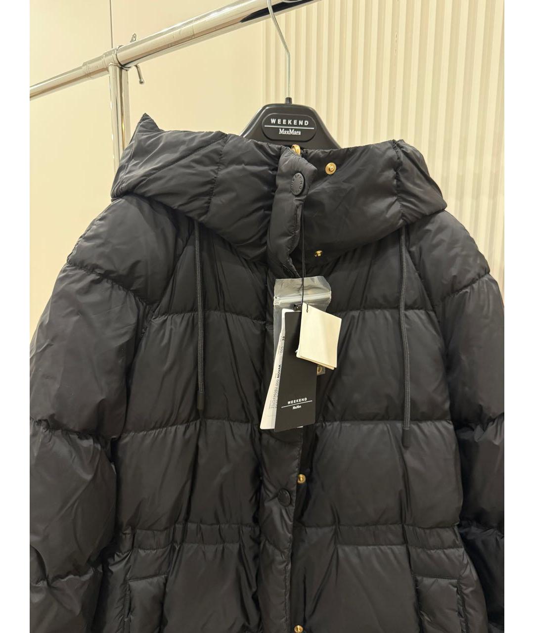 WEEKEND MAX MARA Черный полиэстеровый пуховик, фото 3