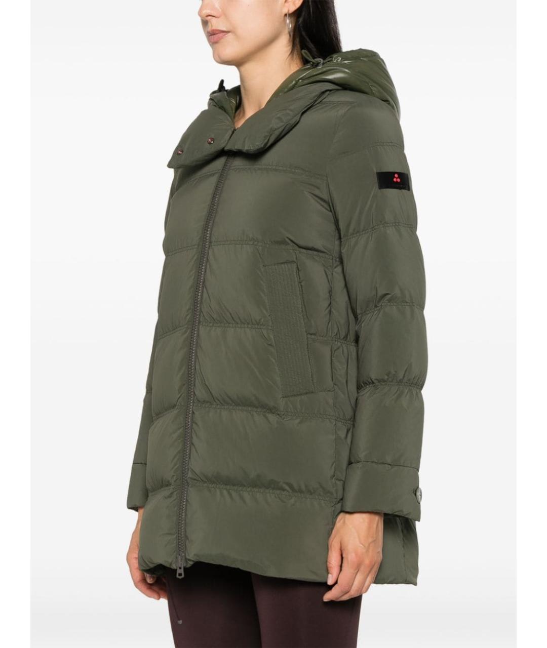 PEUTEREY Зеленый полиамидовый пуховик, фото 4
