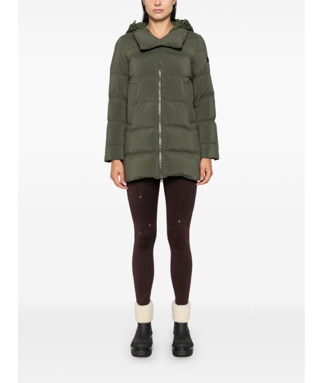 PEUTEREY Зеленый полиамидовый пуховик, фото 5