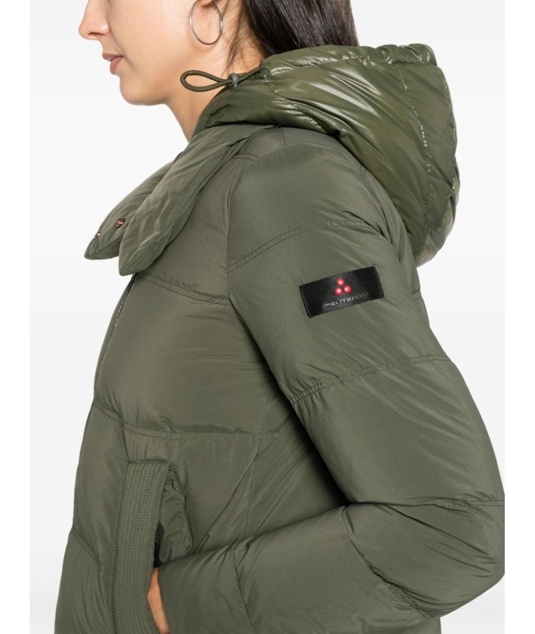 PEUTEREY Зеленый полиамидовый пуховик, фото 2