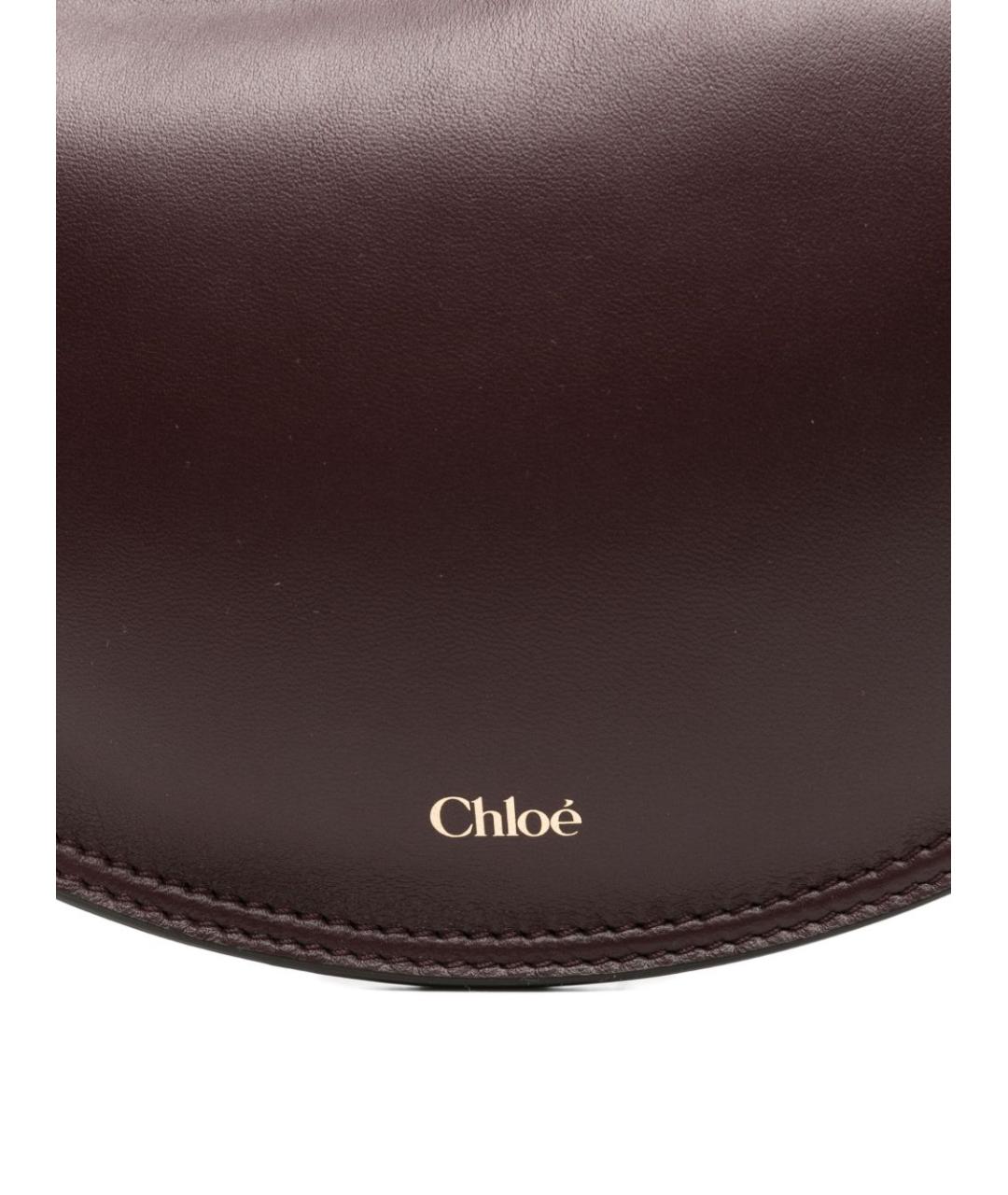 CHLOE Бордовая кожаная сумка через плечо, фото 2