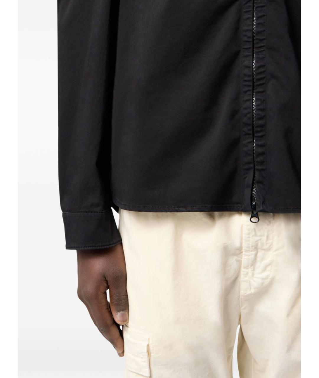 STONE ISLAND Черная хлопковая кэжуал рубашка, фото 4