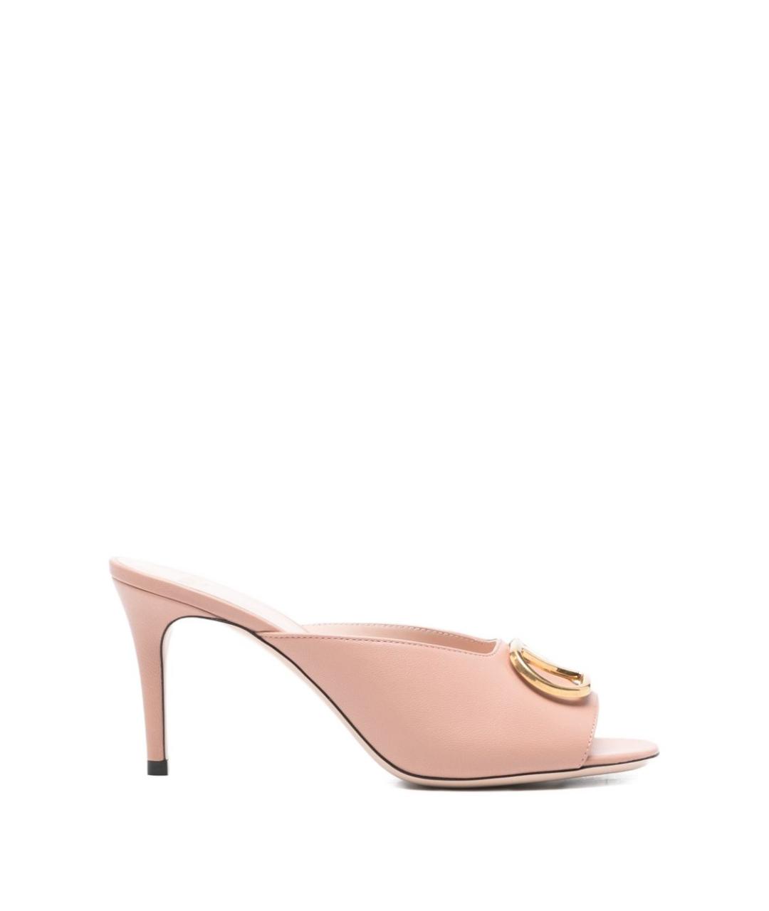 VALENTINO Бежевые кожаные босоножки, фото 1