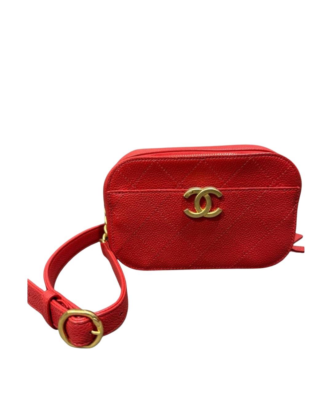 CHANEL Красная кожаная поясная сумка, фото 7