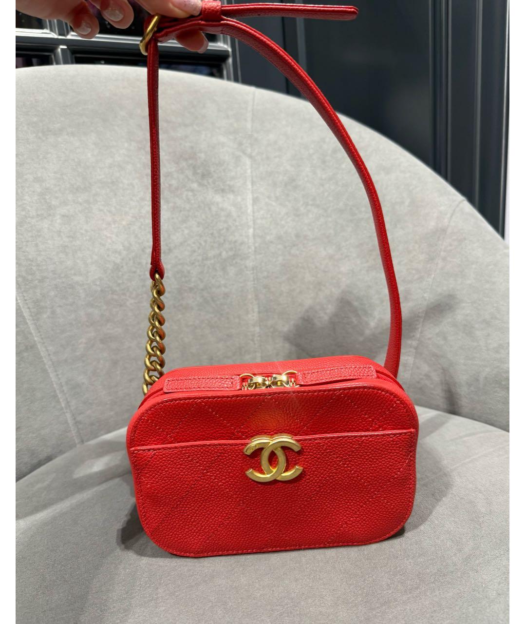 CHANEL Красная кожаная поясная сумка, фото 5