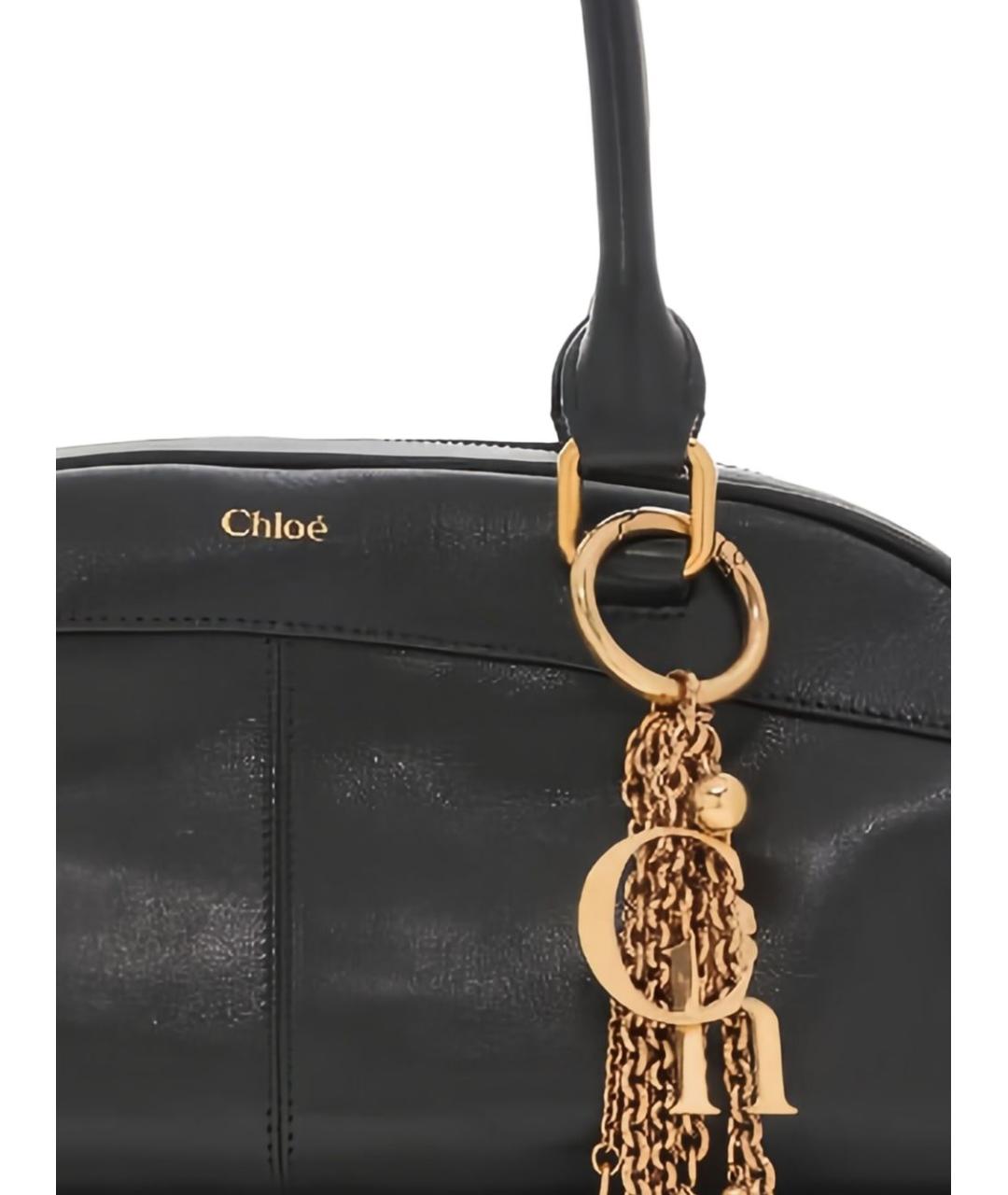 CHLOE Черная кожаная сумка через плечо, фото 2