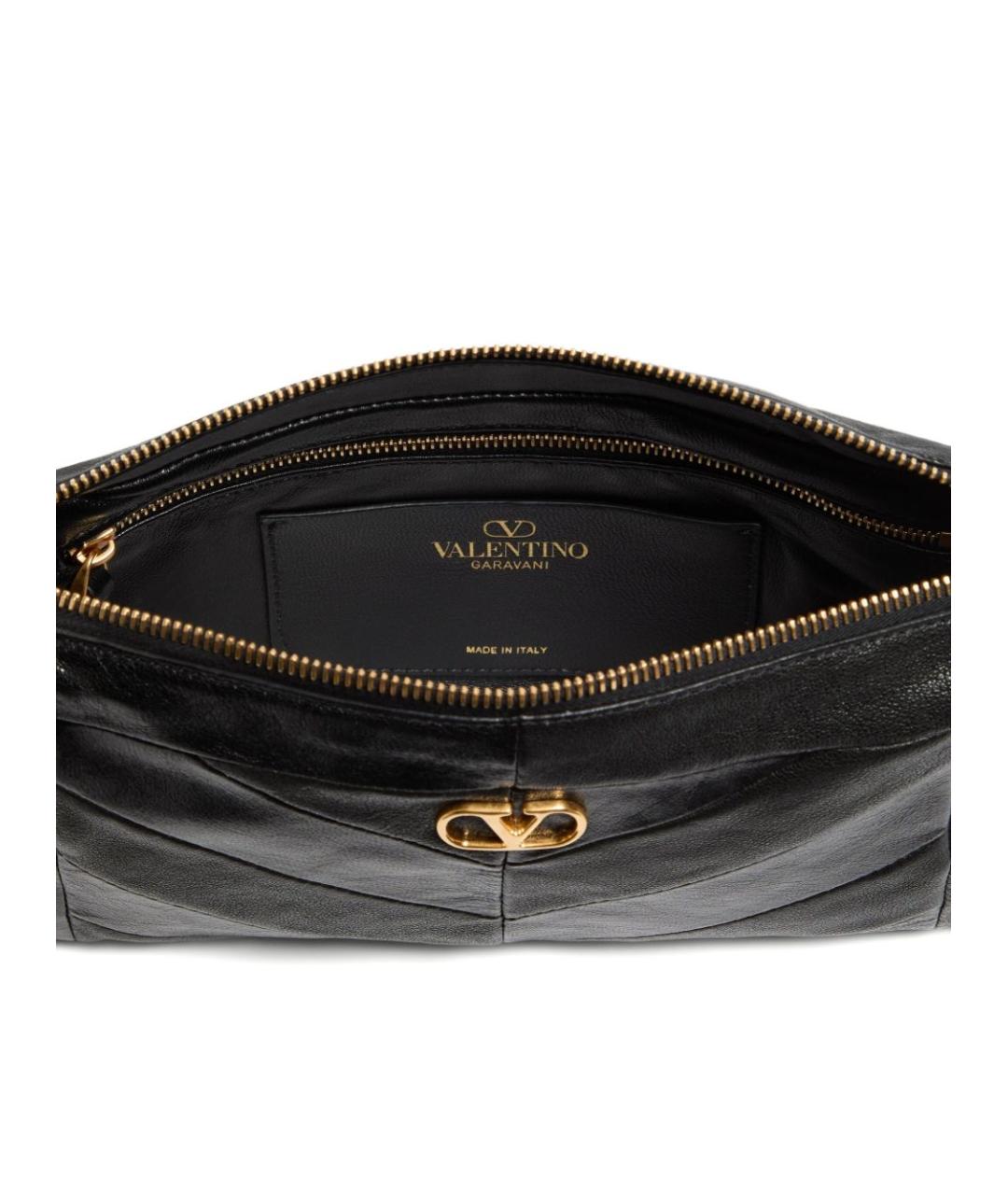 VALENTINO Черная кожаная сумка через плечо, фото 2