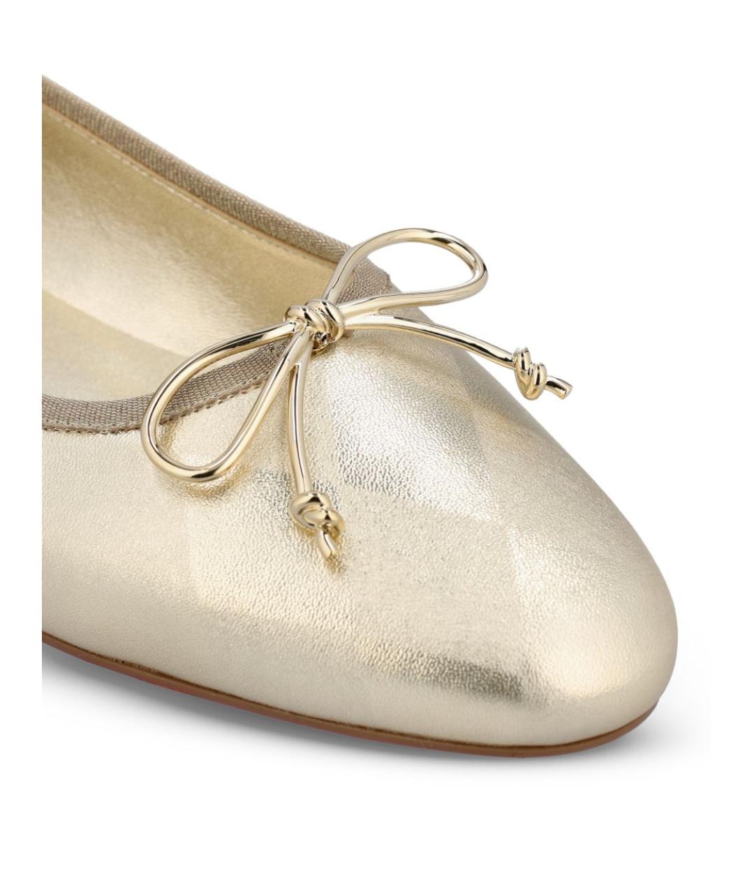 CHRISTIAN LOUBOUTIN Золотые кожаные балетки, фото 4