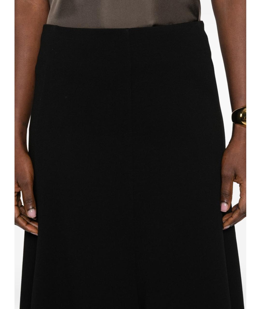 JIL SANDER Черная вискозная юбка миди, фото 4