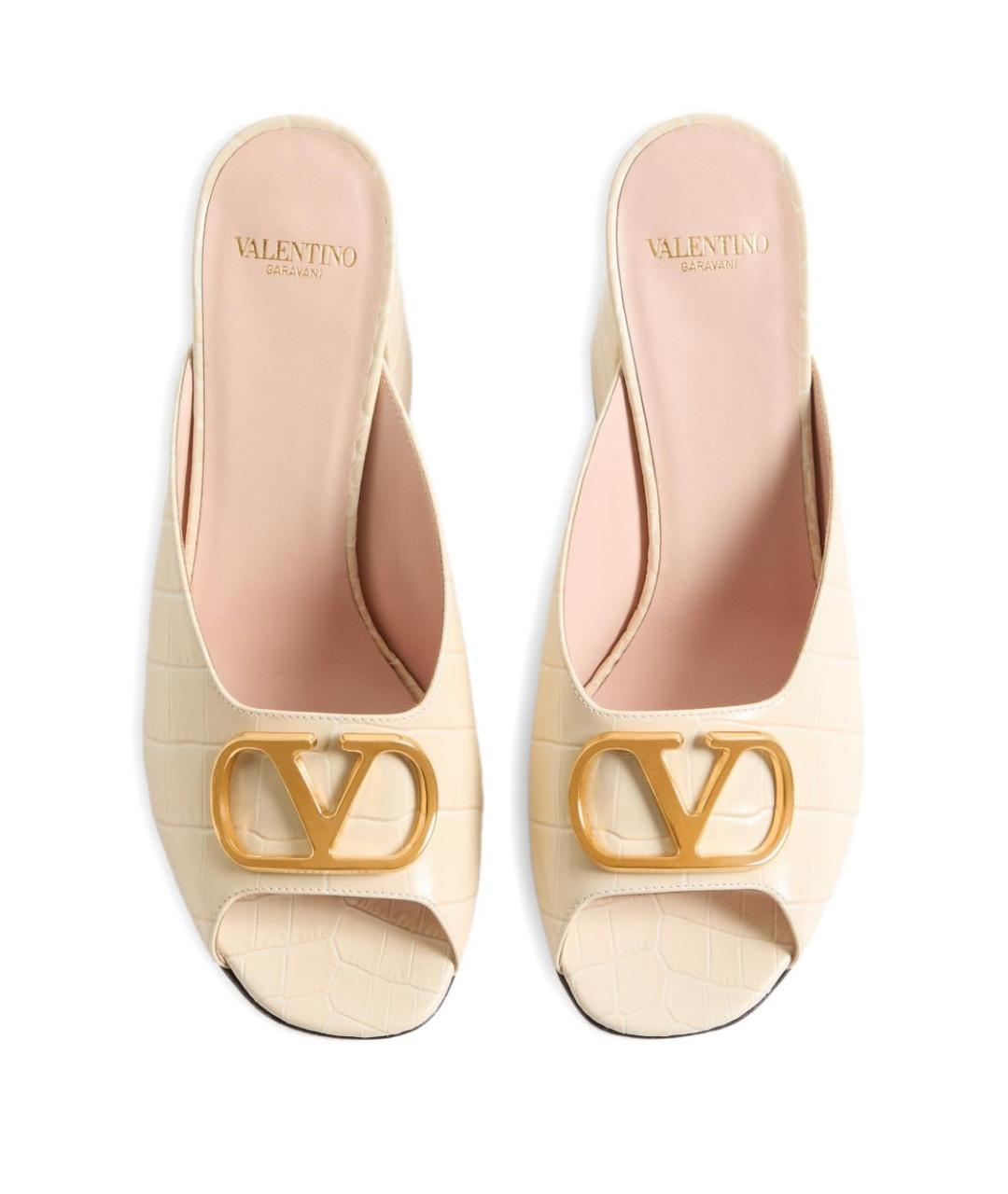 VALENTINO Белые кожаные мюли, фото 3