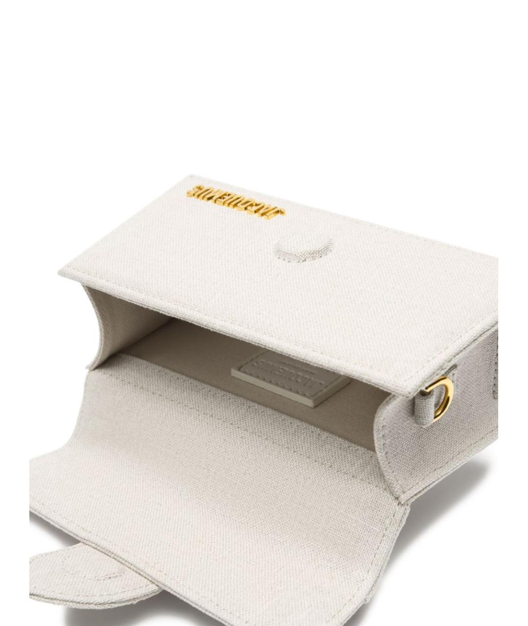 JACQUEMUS Бежевая тканевая сумка через плечо, фото 5