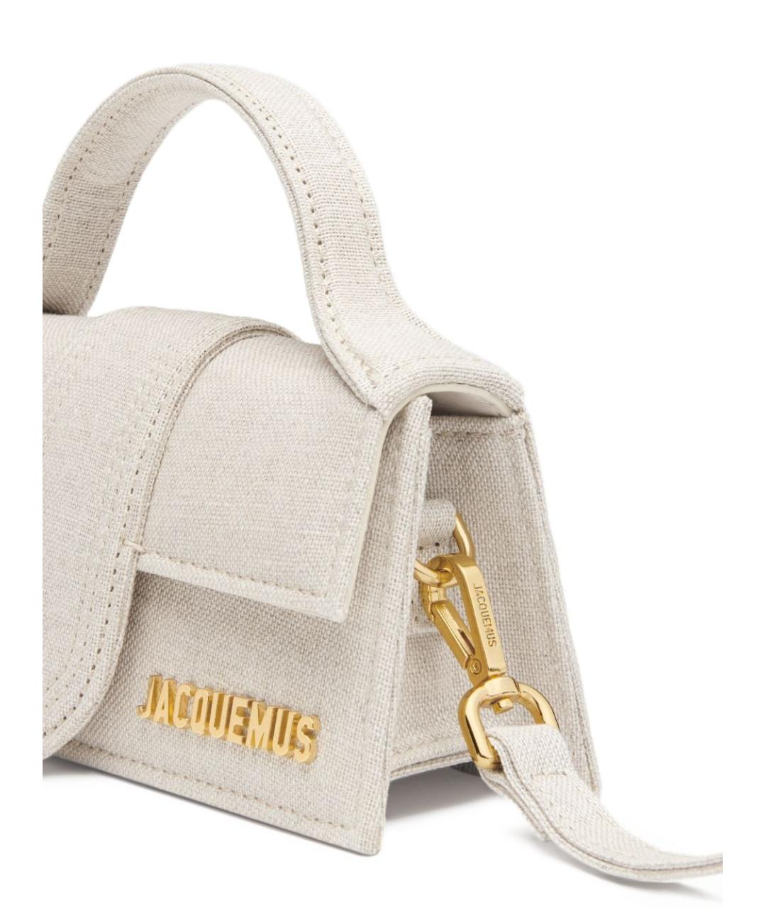 JACQUEMUS Бежевая тканевая сумка через плечо, фото 3