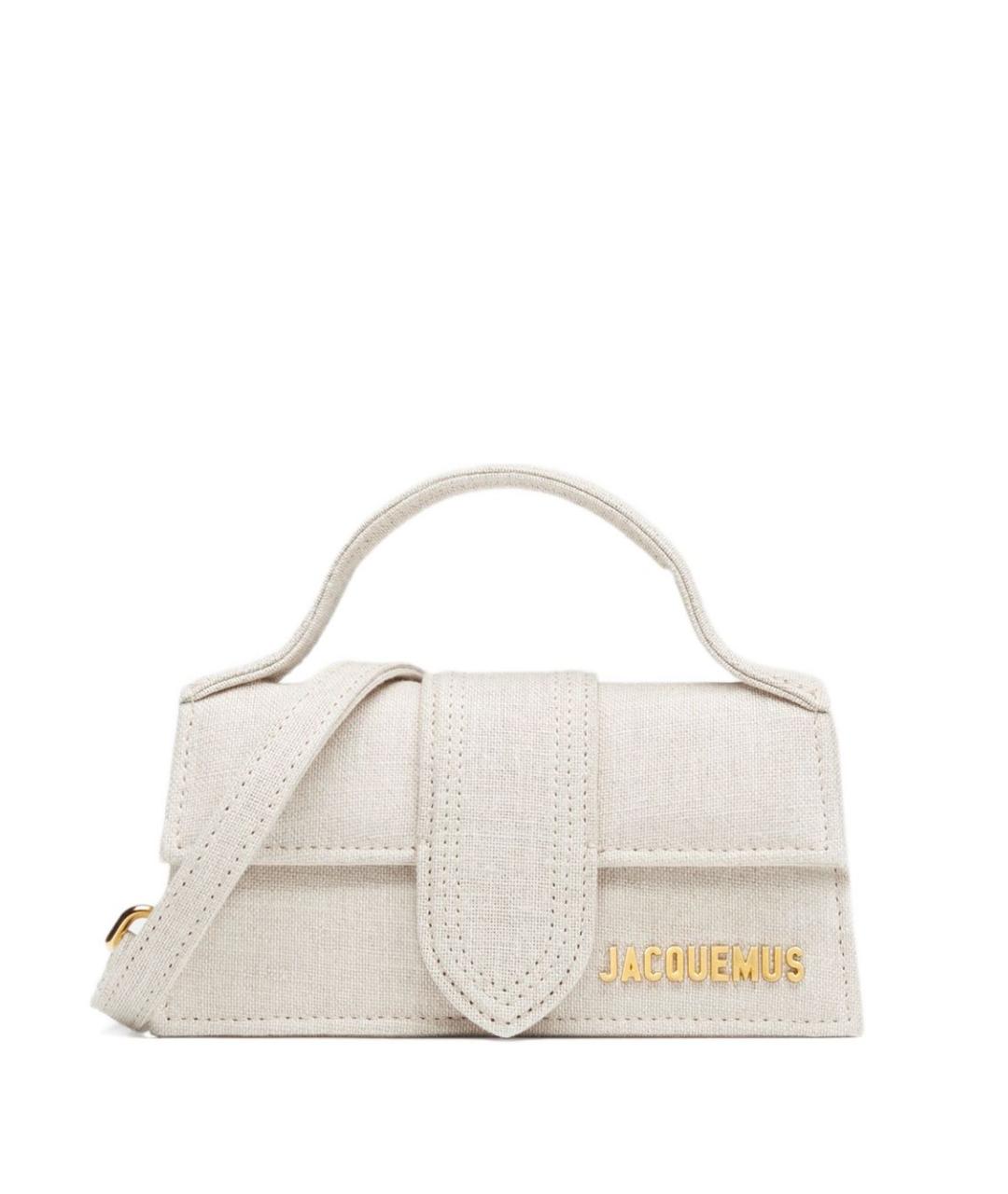 JACQUEMUS Бежевая тканевая сумка через плечо, фото 1