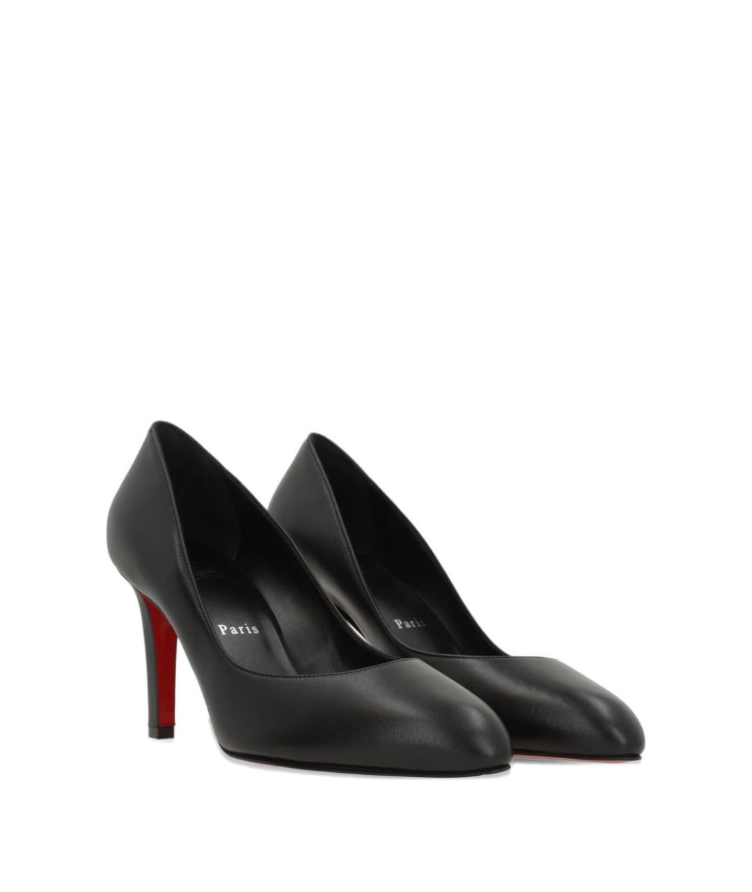 CHRISTIAN LOUBOUTIN Черные кожаные туфли, фото 3