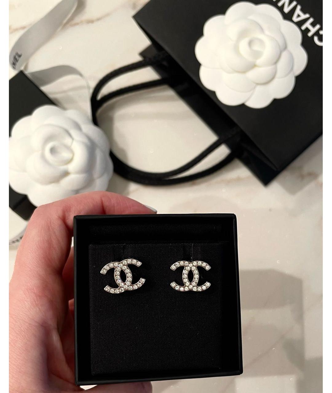 CHANEL Серебряные металлические серьги, фото 2