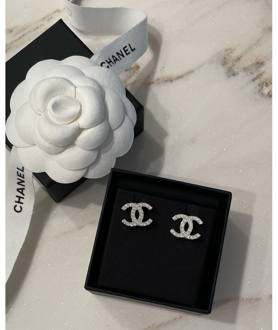 CHANEL Серебряные металлические серьги, фото 3