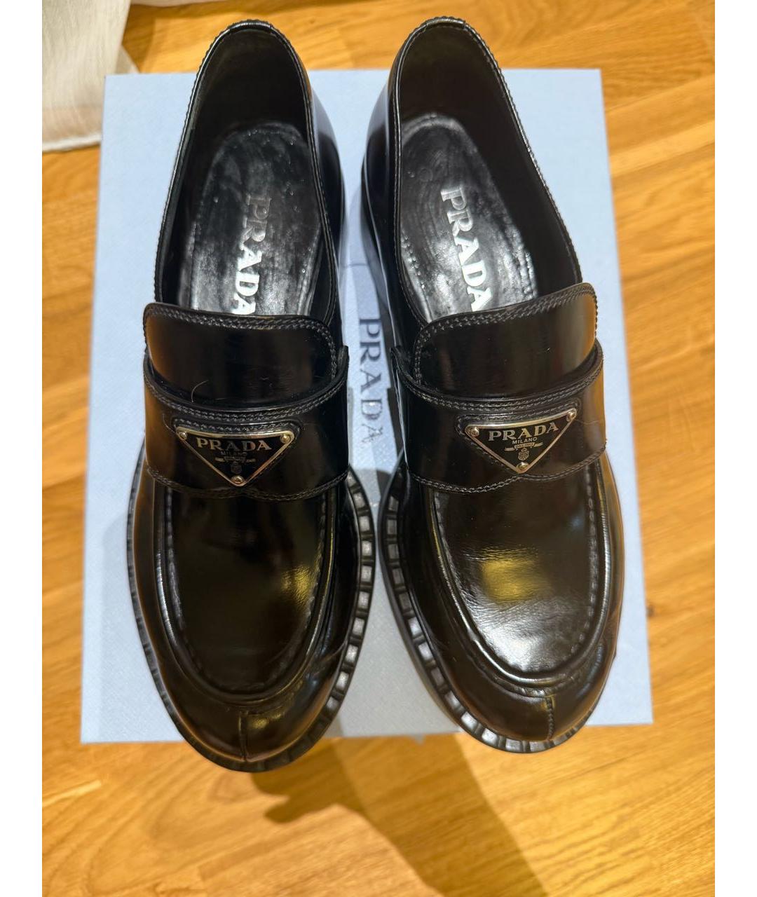 PRADA Черные кожаные лоферы, фото 3