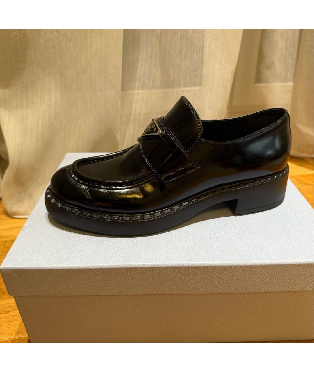 PRADA Черные кожаные лоферы, фото 6