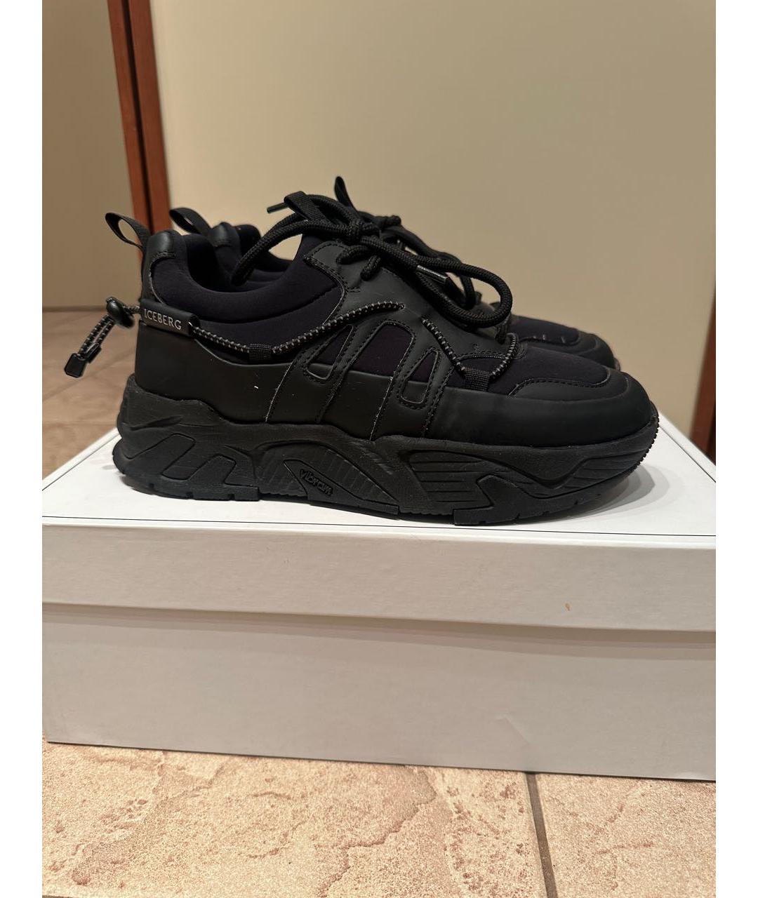 ICEBERG Черные текстильные кроссовки, фото 7