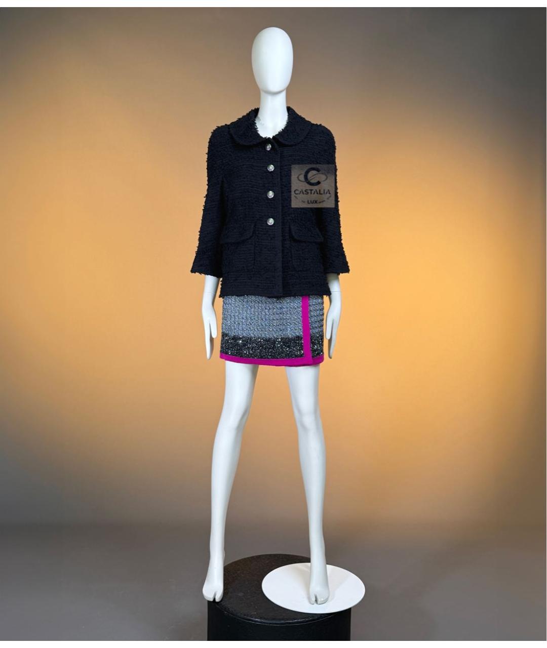 CHANEL Черный твидовый жакет/пиджак, фото 3