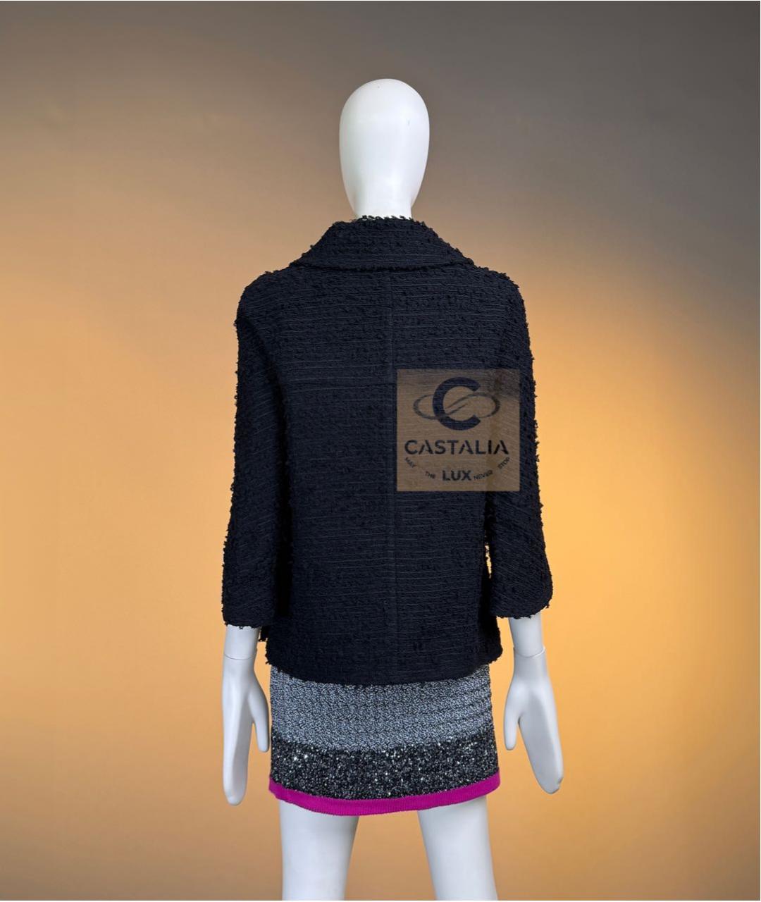 CHANEL Черный твидовый жакет/пиджак, фото 7