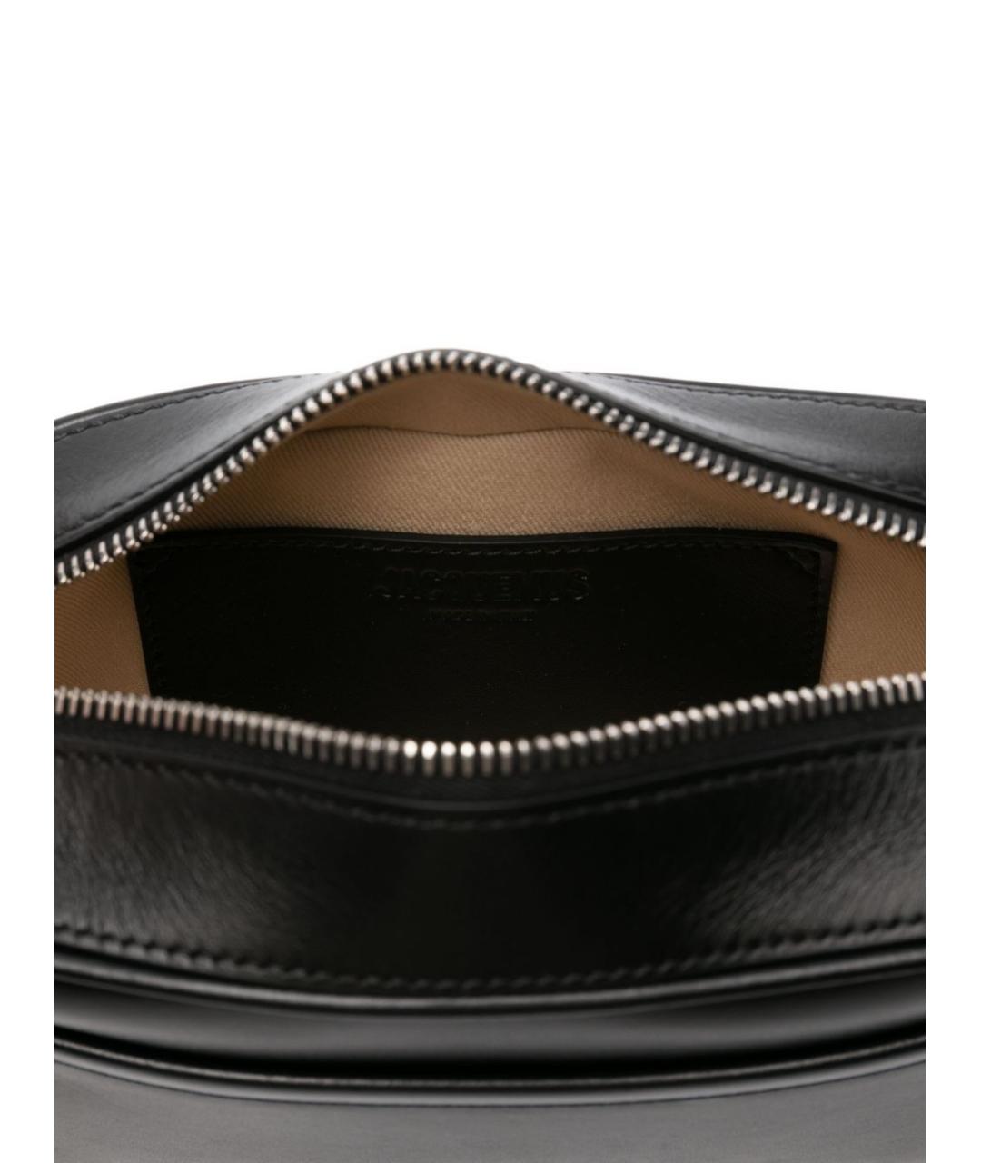 JACQUEMUS Черная кожаная сумка на плечо, фото 3