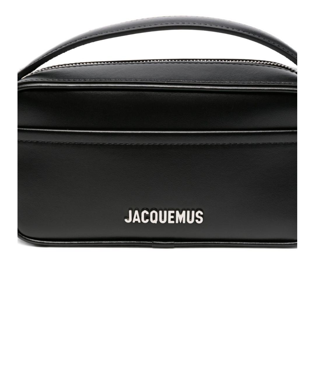 JACQUEMUS Черная кожаная сумка на плечо, фото 4