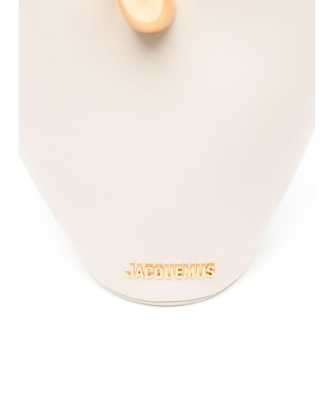 JACQUEMUS Белая кожаная сумка тоут, фото 5
