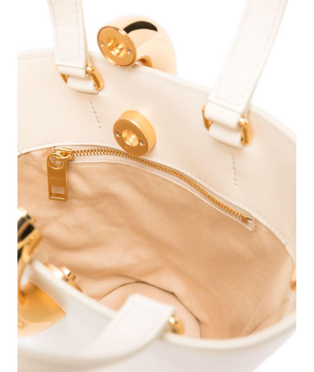 JACQUEMUS Белая кожаная сумка тоут, фото 3