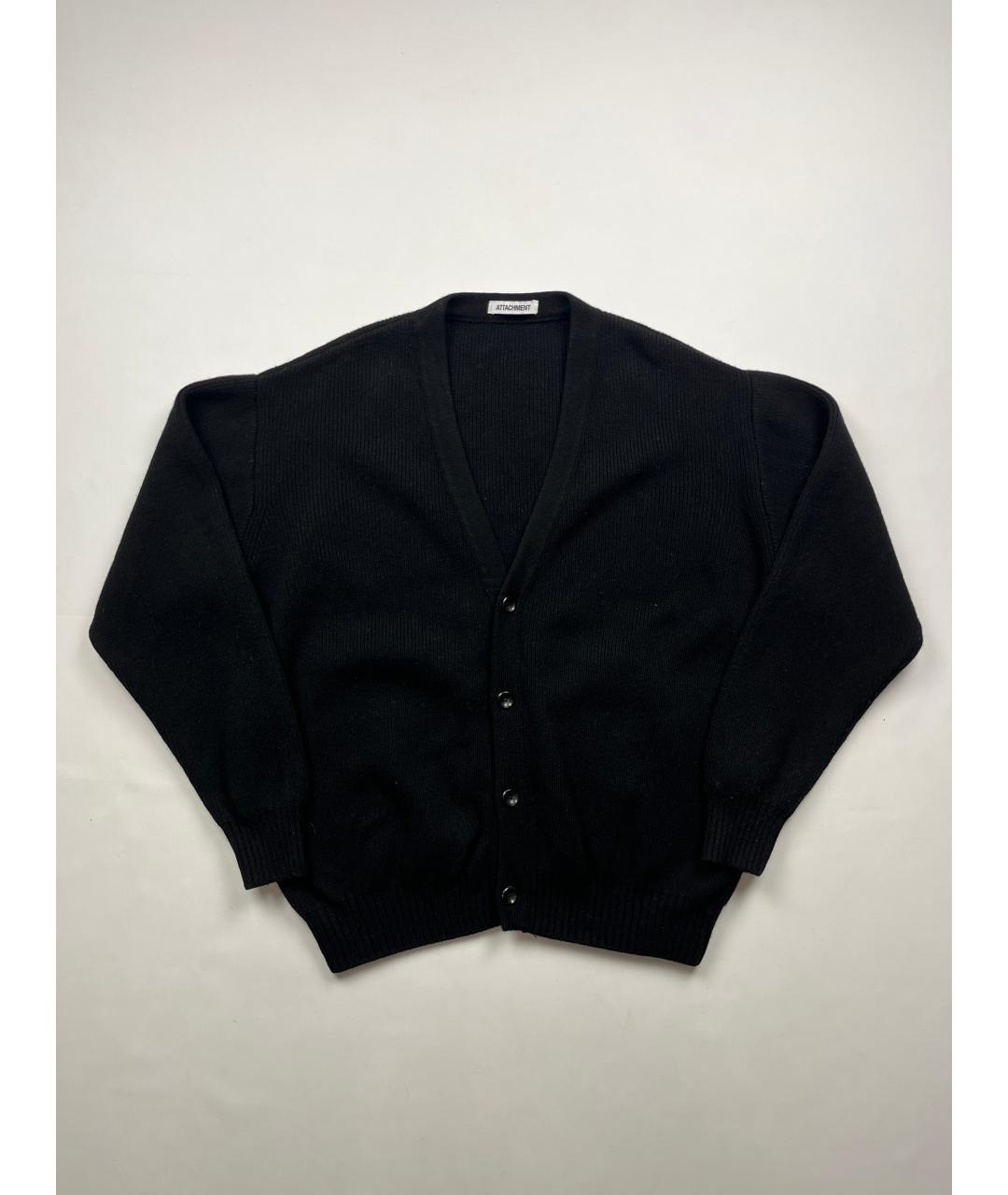 ATTACHMENT Черный шерстяной кардиган, фото 9