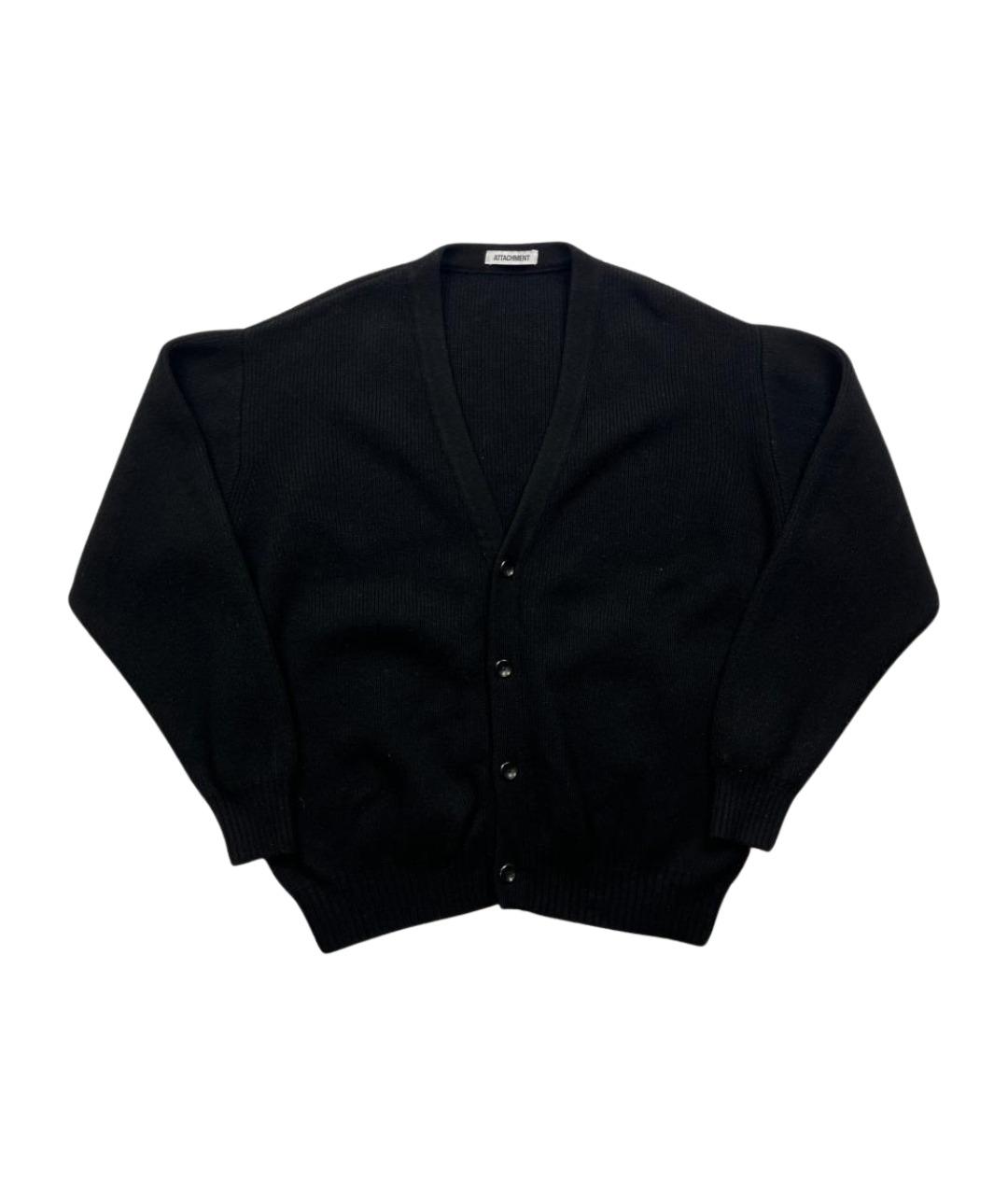 ATTACHMENT Черный шерстяной кардиган, фото 1