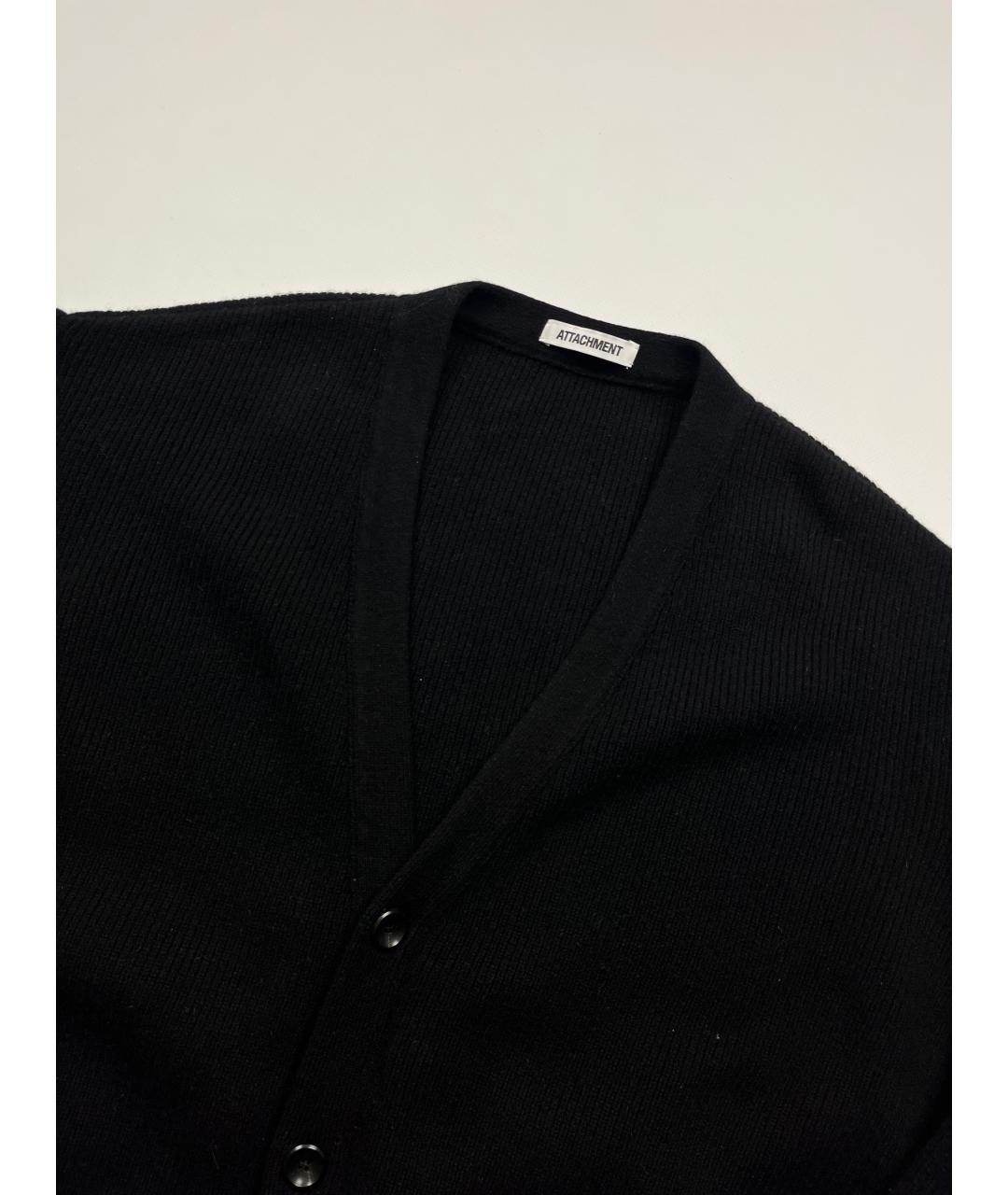 ATTACHMENT Черный шерстяной кардиган, фото 2
