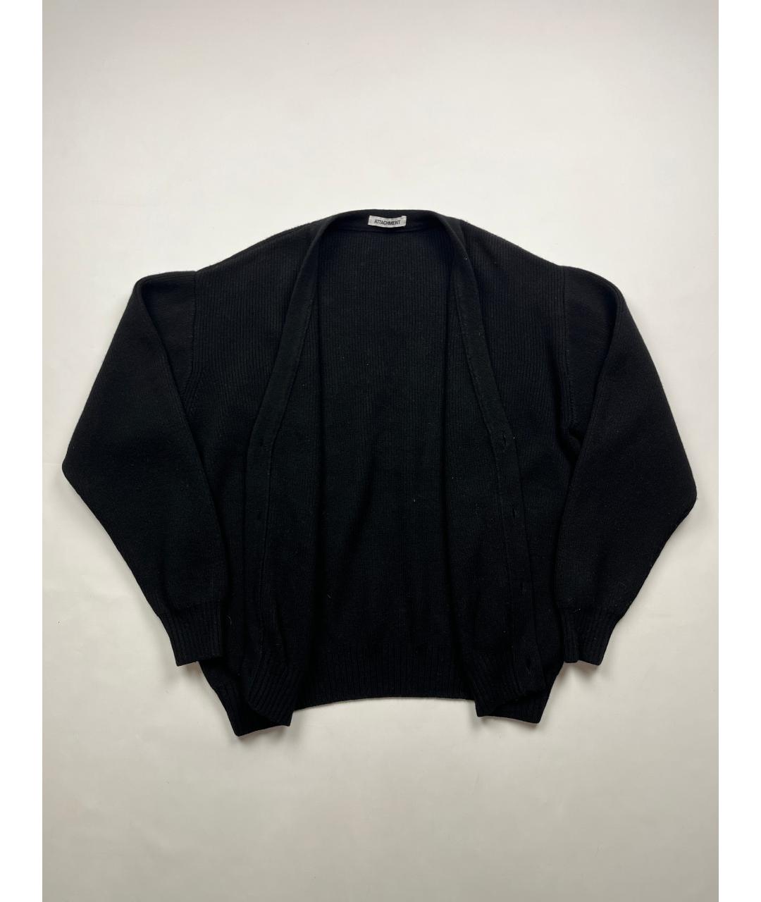 ATTACHMENT Черный шерстяной кардиган, фото 5