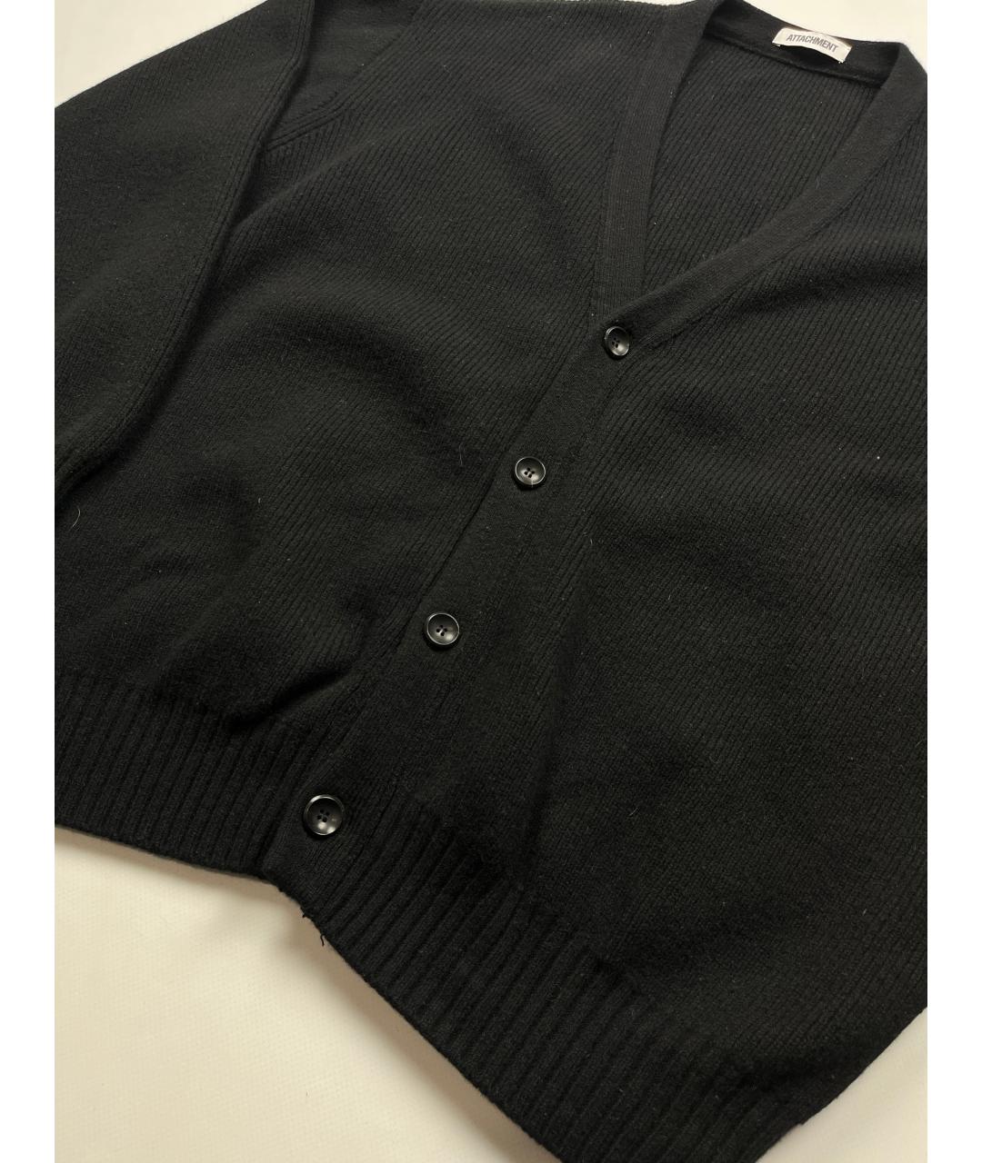 ATTACHMENT Черный шерстяной кардиган, фото 4