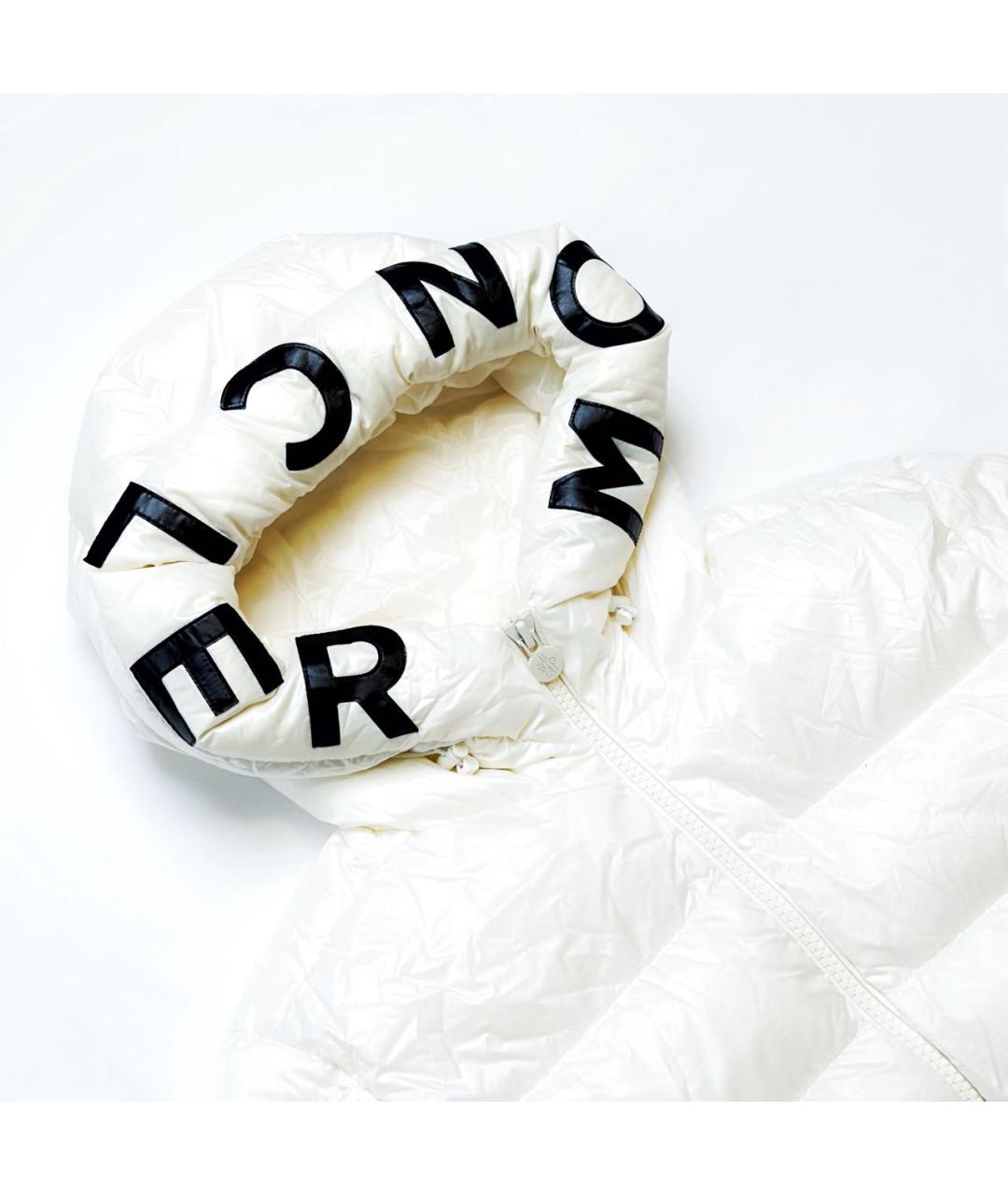 MONCLER Белая полиамидовая куртка, фото 4