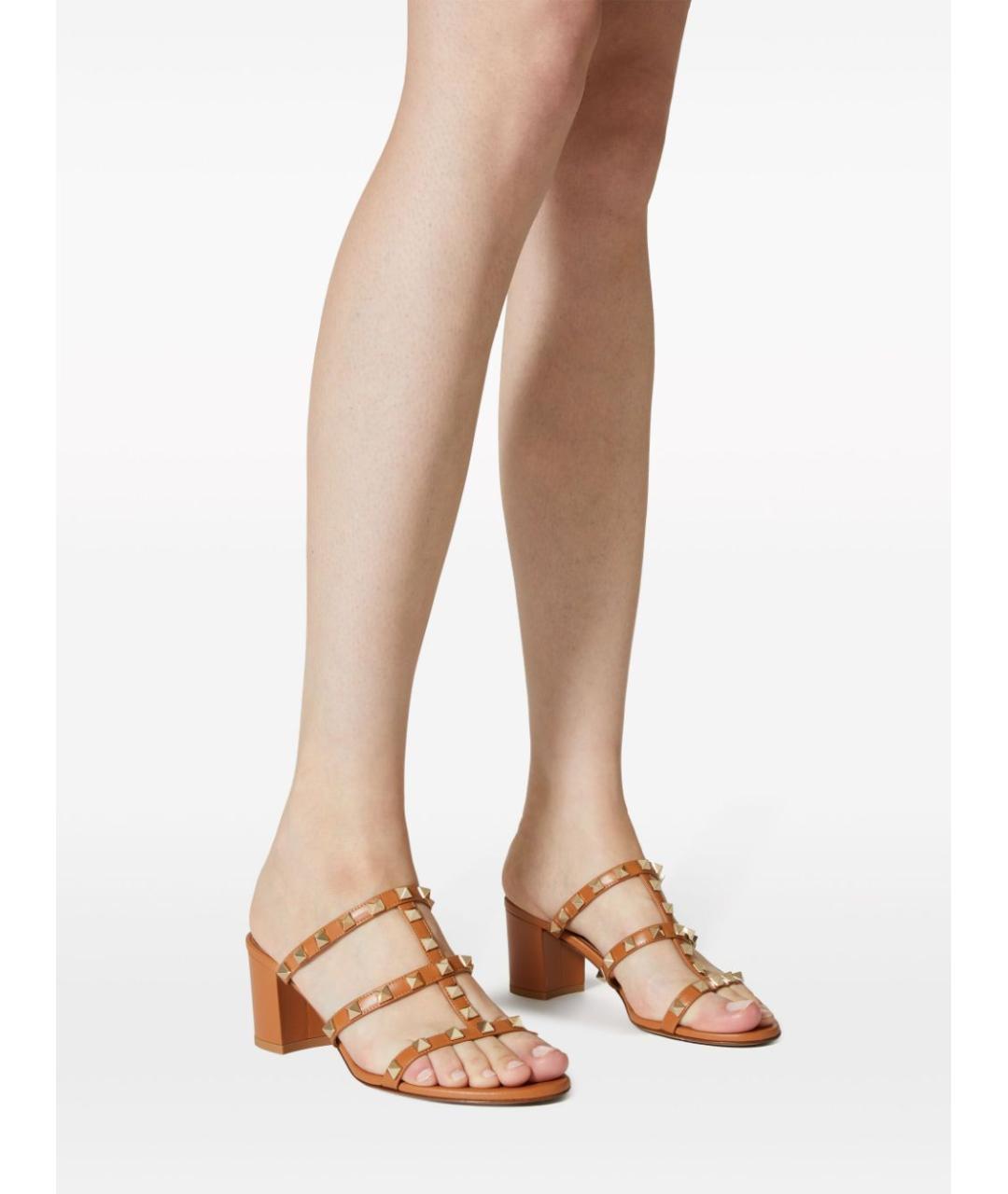 VALENTINO Коричневые кожаные мюли, фото 5