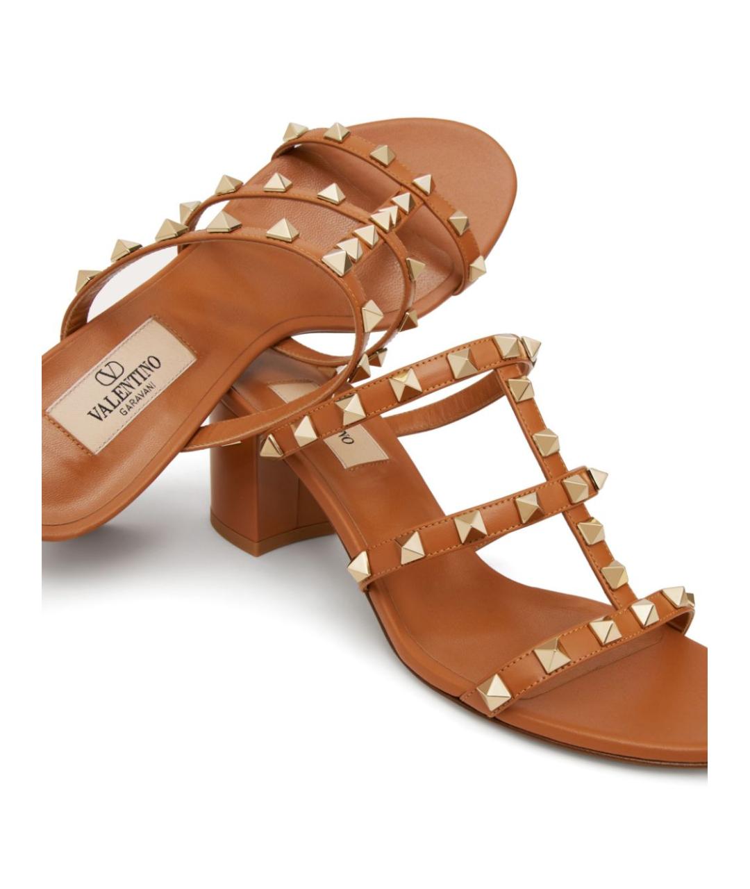 VALENTINO Коричневые кожаные мюли, фото 3