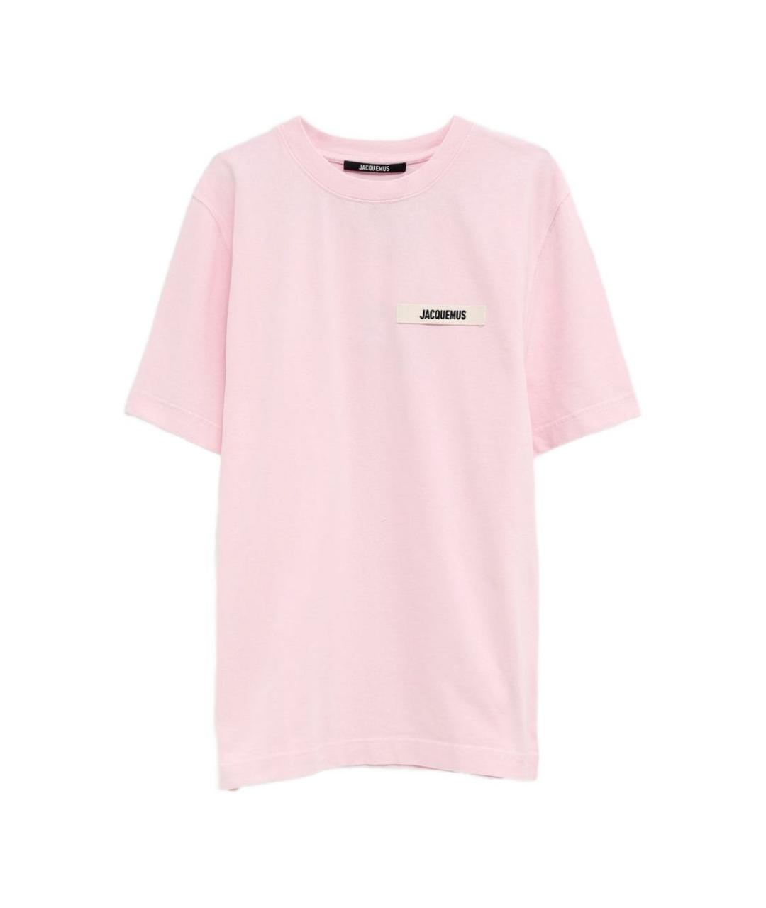 JACQUEMUS Розовая хлопковая футболка, фото 1