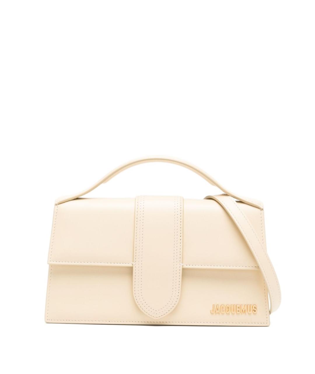 JACQUEMUS Бежевая кожаная сумка через плечо, фото 1