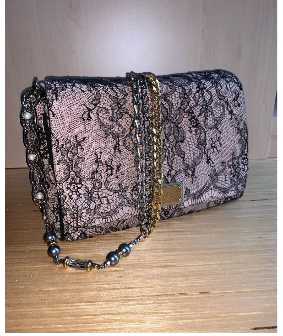 DOLCE&GABBANA Розовая замшевая сумка с короткими ручками, фото 4