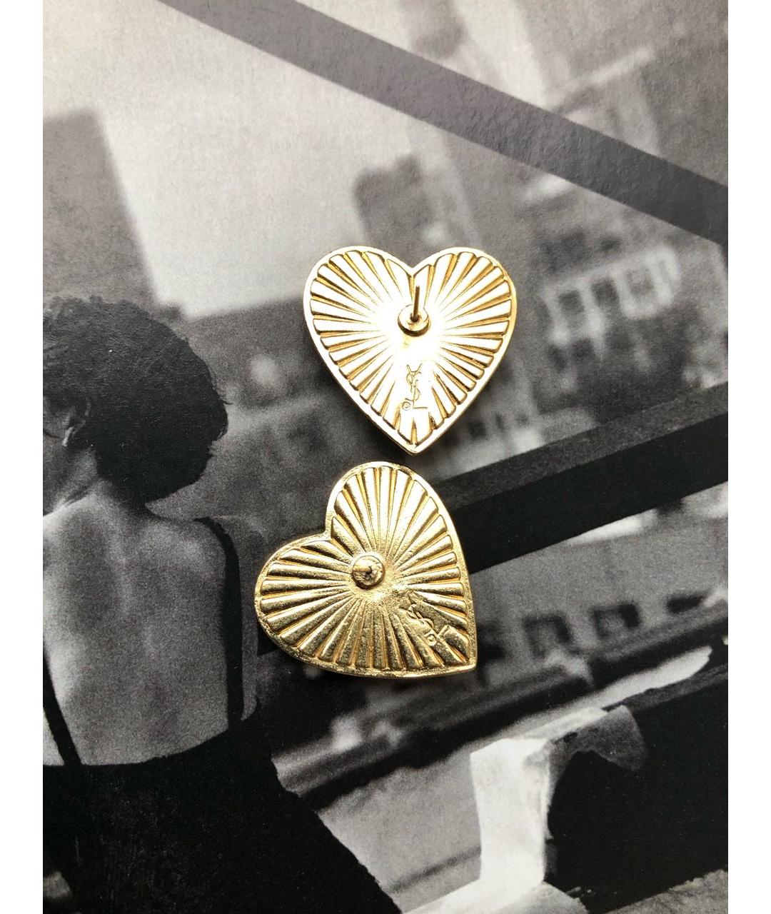 SAINT LAURENT Красные металлические серьги, фото 7